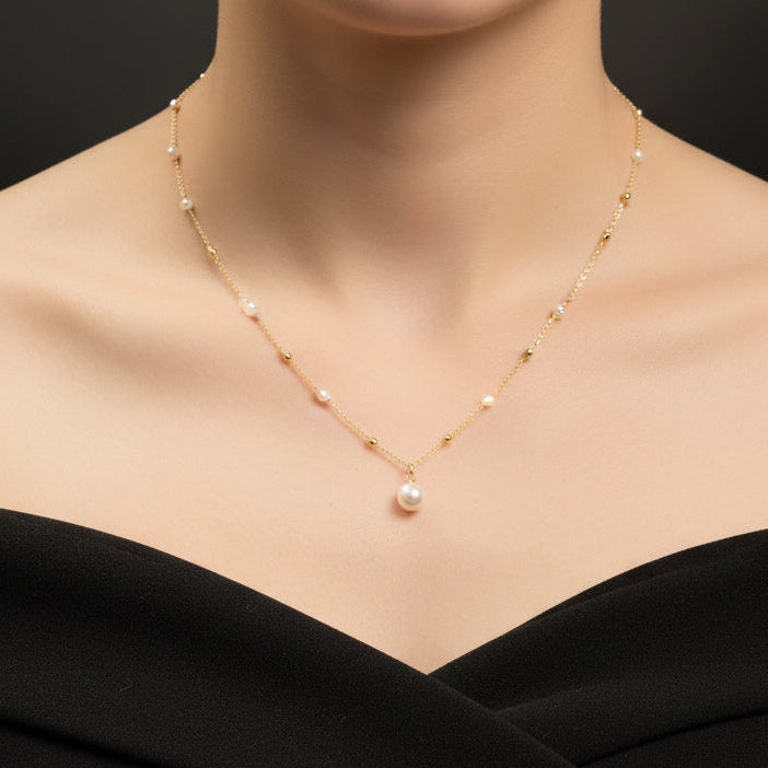 Pearl Pendant Chain Necklace
